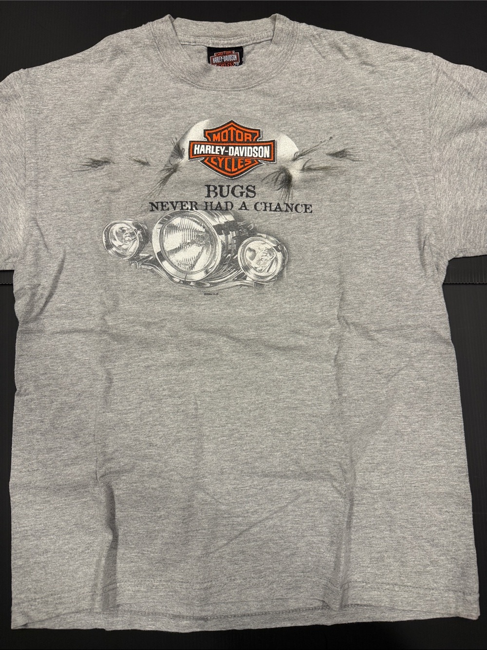 Harley-Davidson Gray Graphic 'Bugs Never Had a Chance' Tee